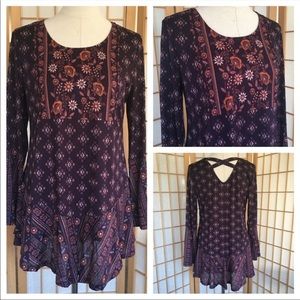 Style & Company Stretch  Boho Style Tunic Top SZ S